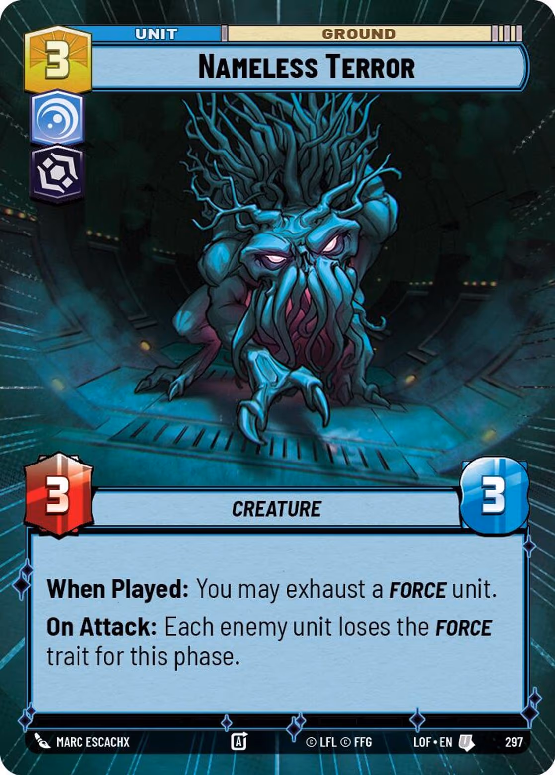Nameless Terror LOF-297 Hyperspace Star Wars Unlimited card