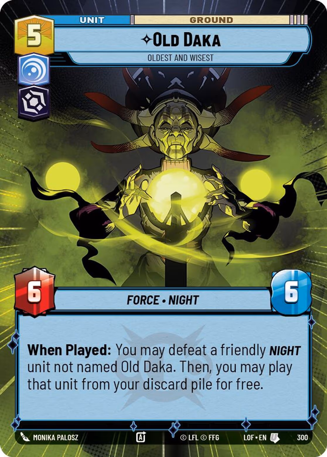 Old Daka - Oldest and Wisest LOF-300 Hyperspace Star Wars Unlimited card