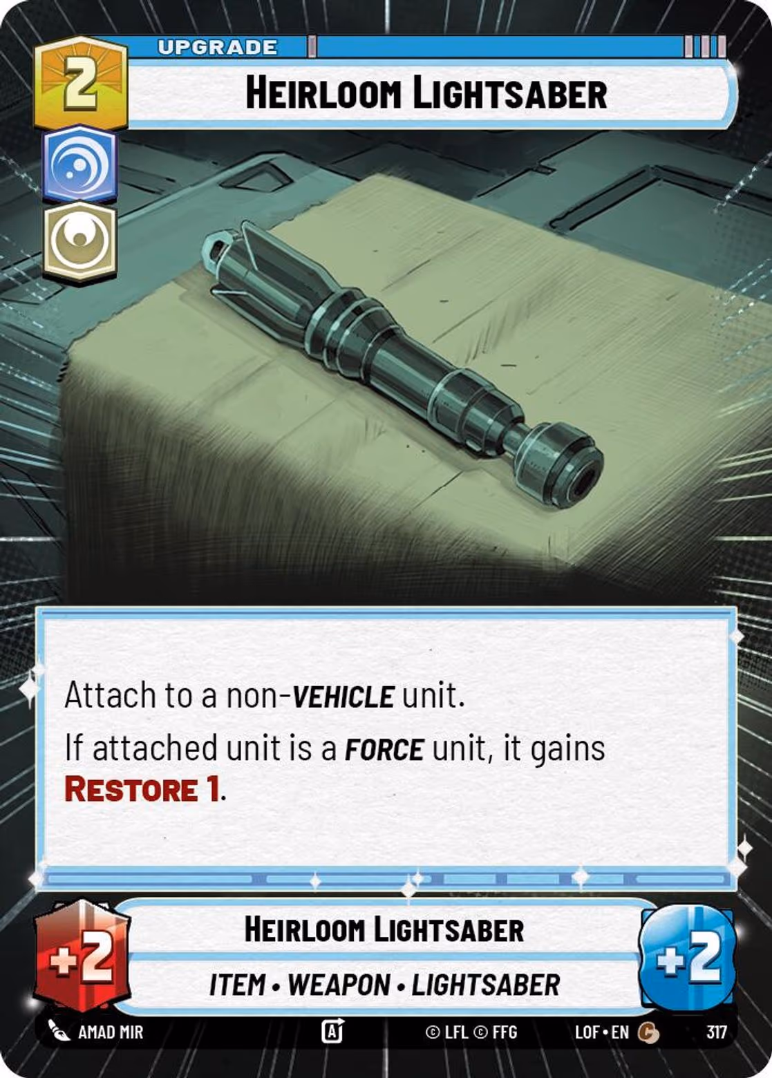 Heirloom Lightsaber LOF-317 Hyperspace Star Wars Unlimited card