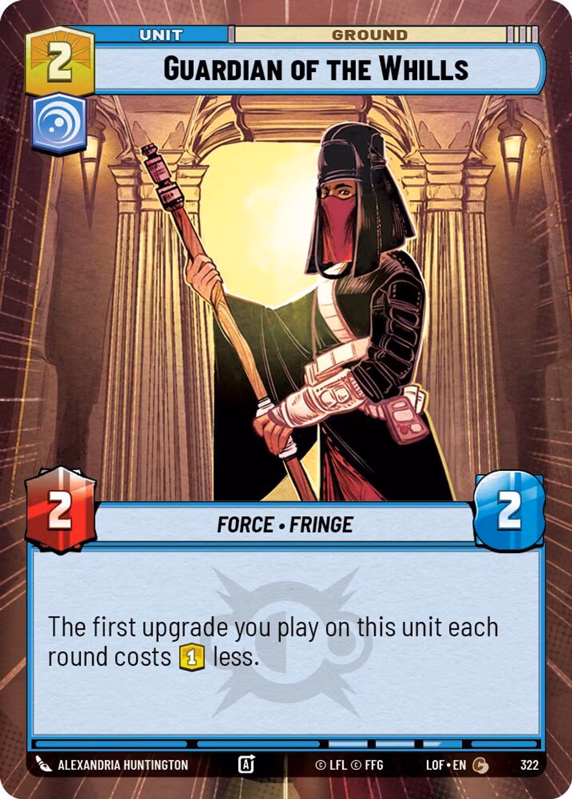 Guardian of the Whills LOF-322 Hyperspace Star Wars Unlimited card