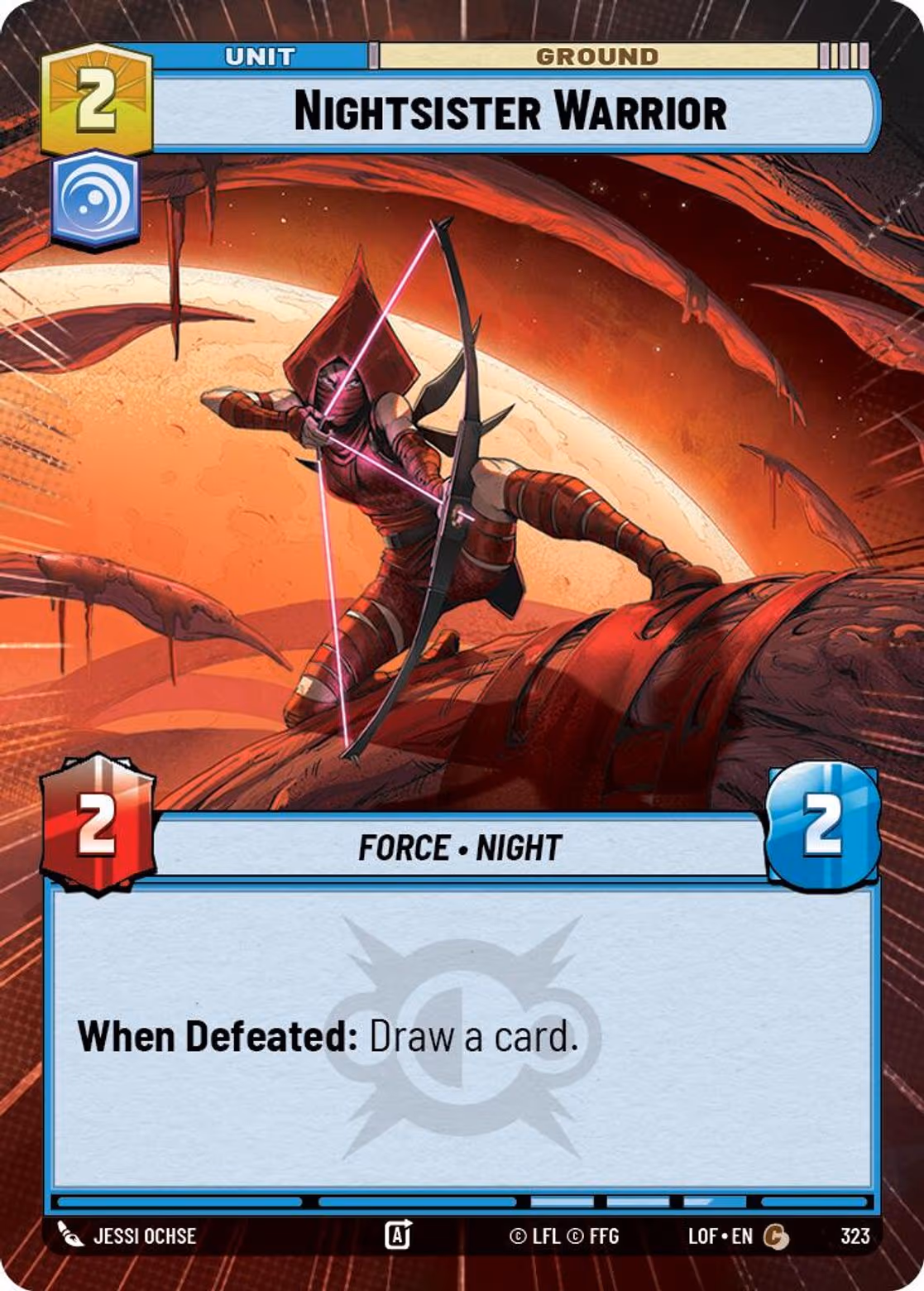 Nightsister Warrior LOF-323 Hyperspace Star Wars Unlimited card