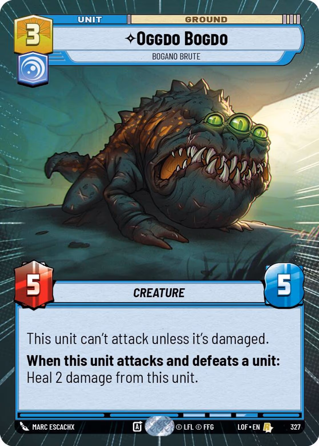 Oggdo Bogdo - Bogano Brute LOF-327 Hyperspace Star Wars Unlimited card