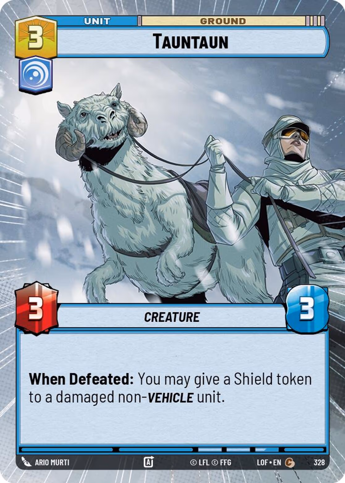Tauntaun LOF-328 Hyperspace Star Wars Unlimited card