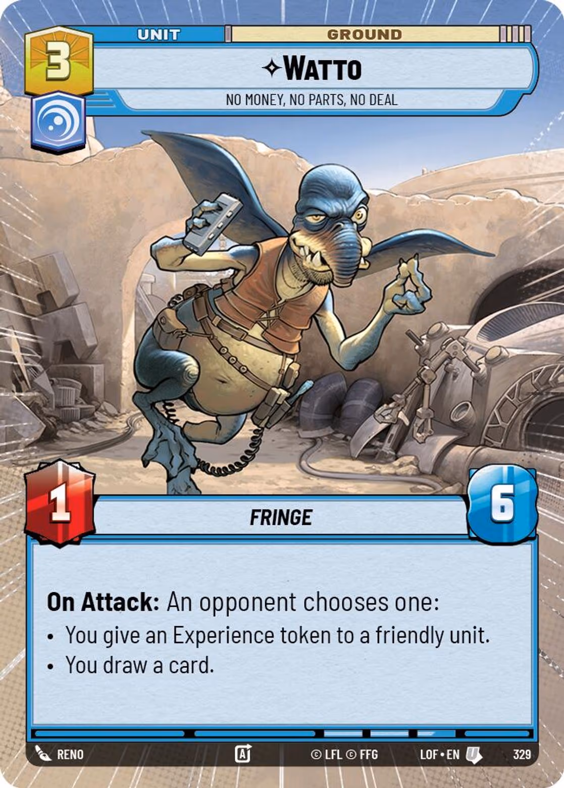 Watto LOF-329 Hyperspace Star Wars Unlimited card