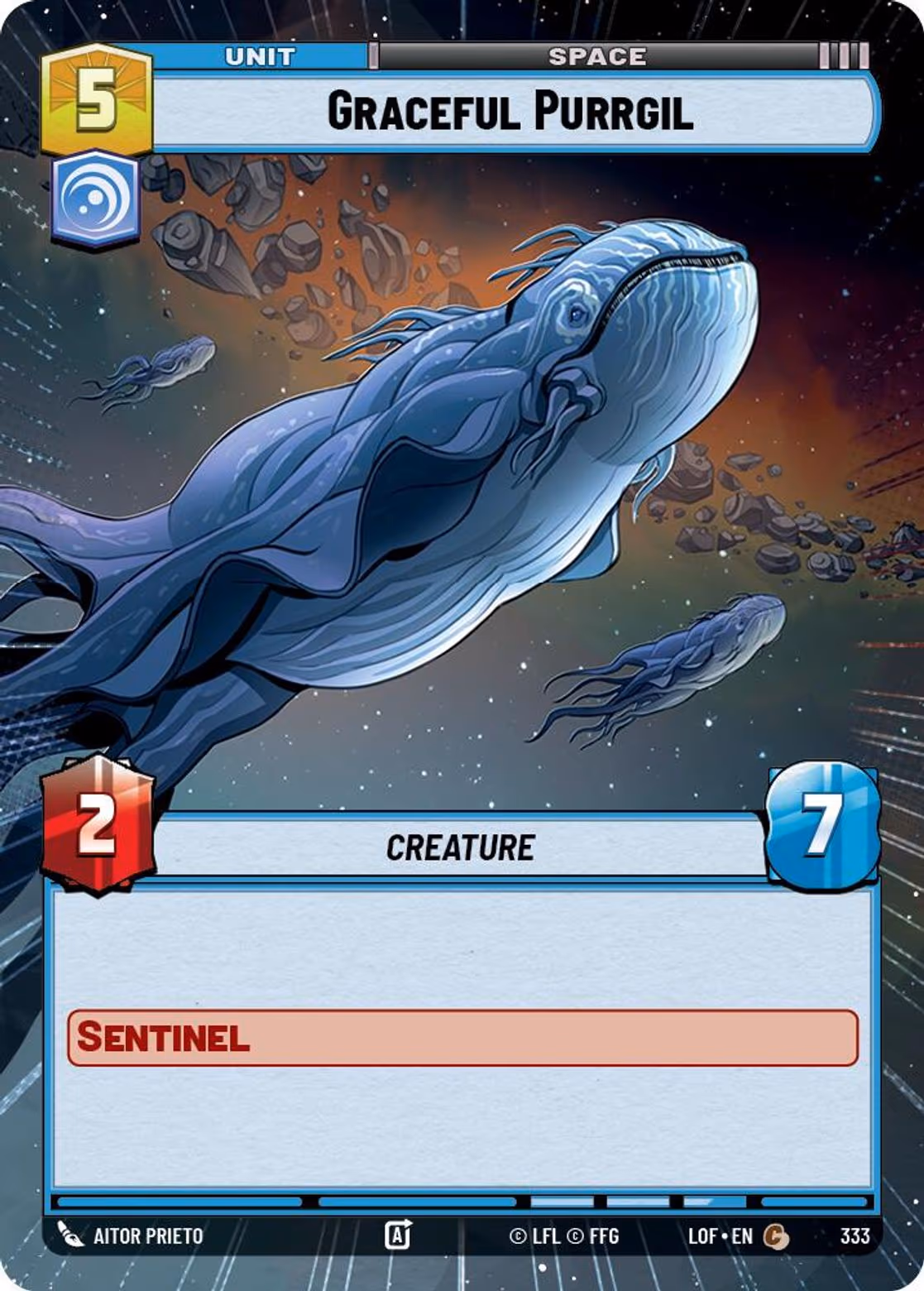 Graceful Purrgil LOF-333 Hyperspace Star Wars Unlimited card
