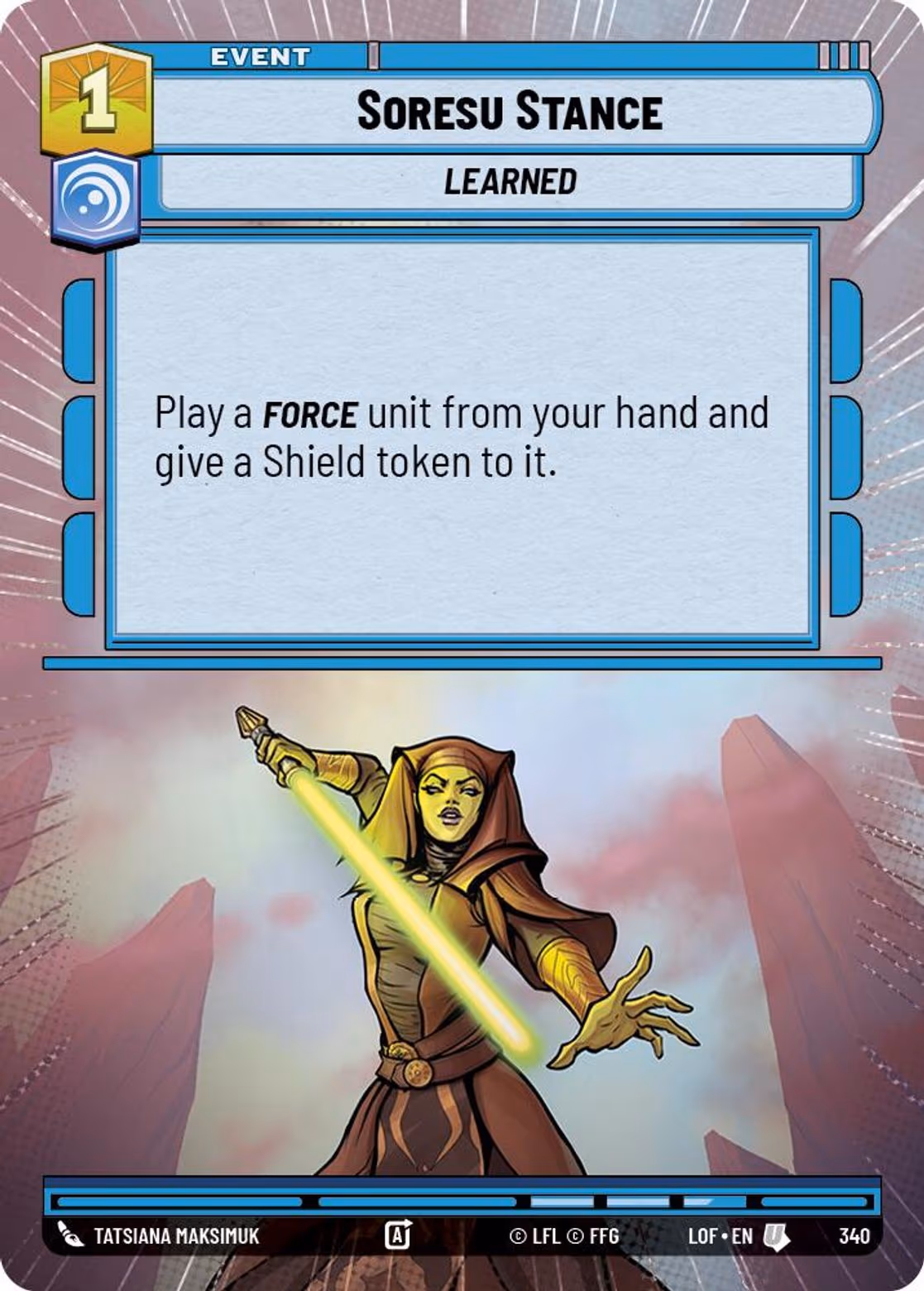Soresu Stance LOF-340 Hyperspace Star Wars Unlimited card