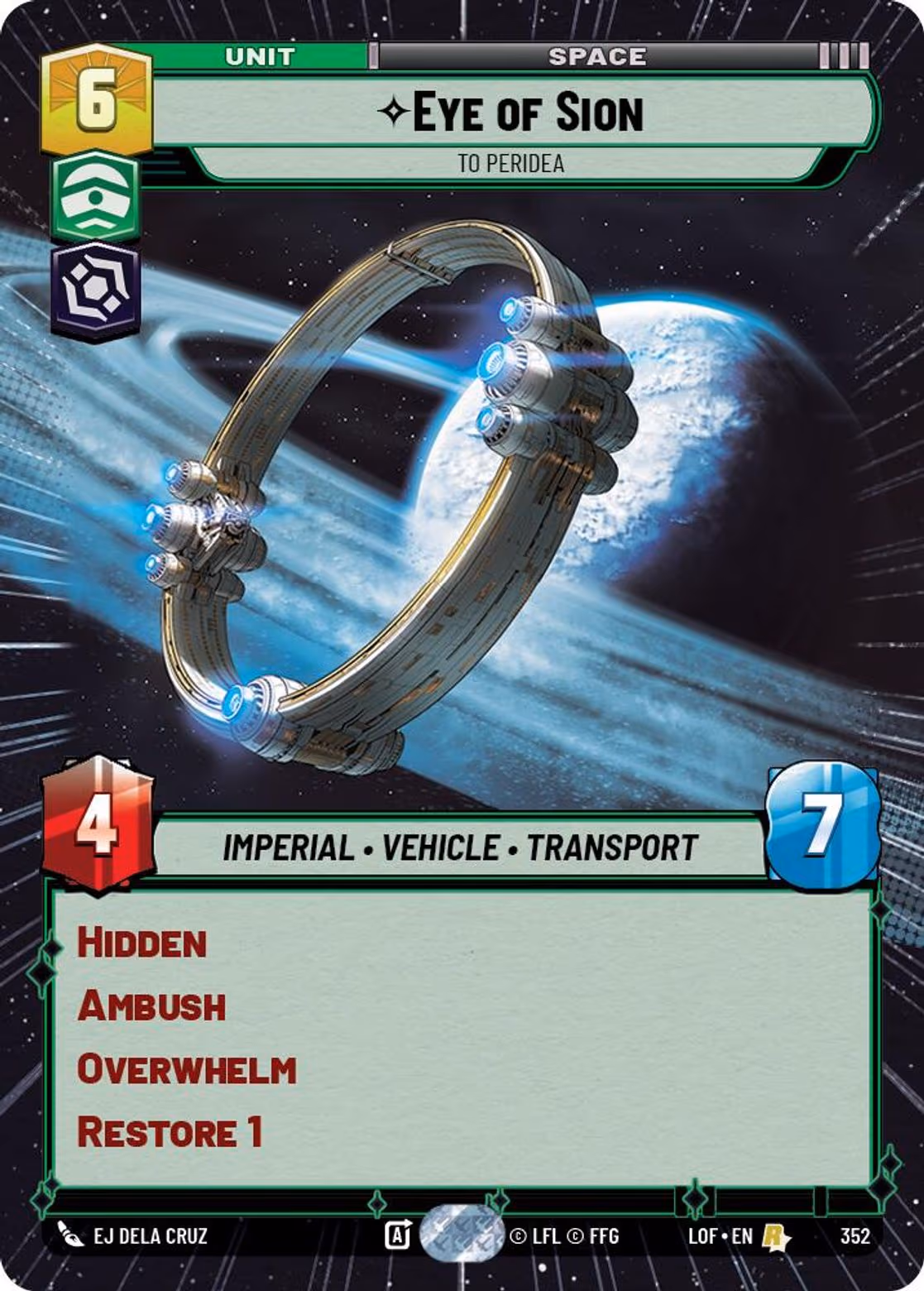 Eye of Sion - To Peridea LOF-352 Hyperspace Star Wars Unlimited card