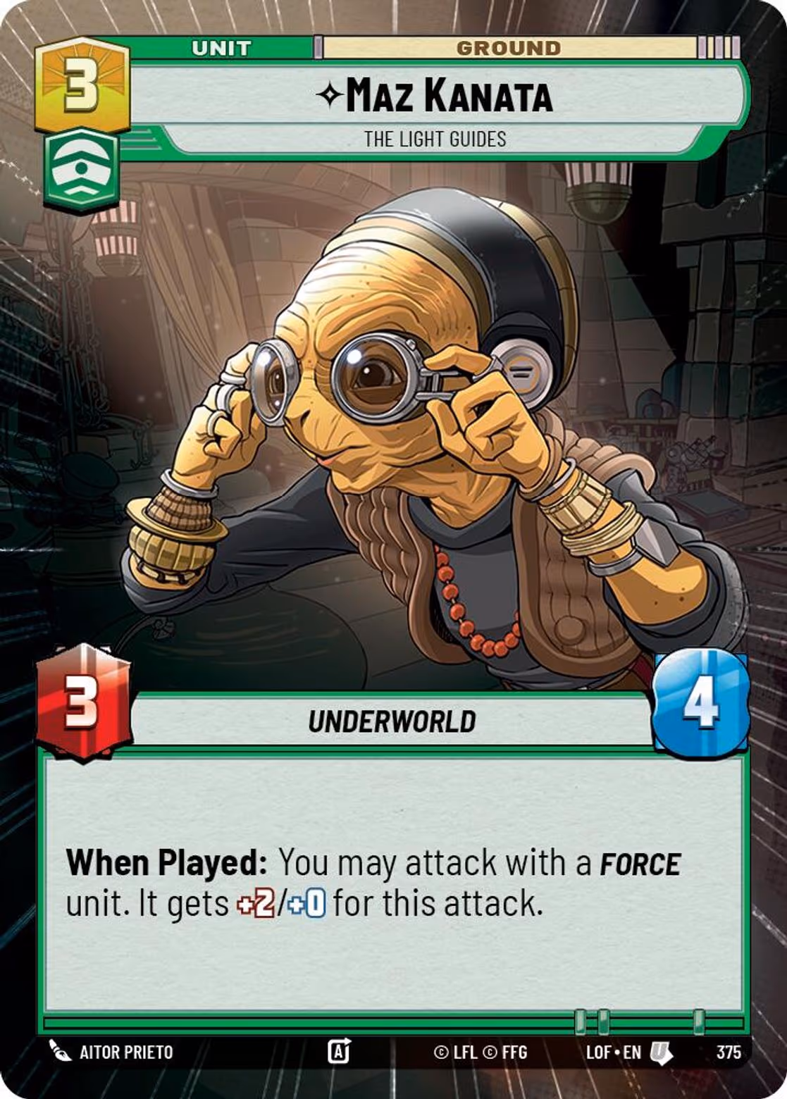 Maz Kanata - The Light Guides LOF-375 Hyperspace Star Wars Unlimited card
