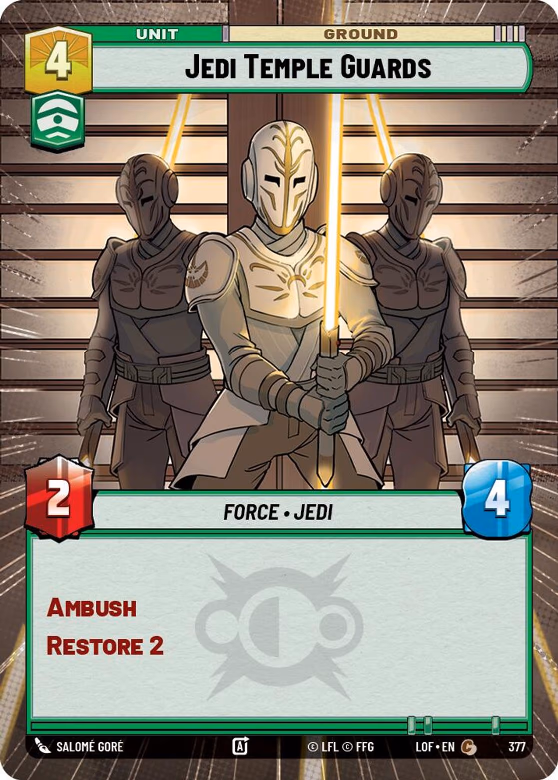 Jedi Temple Guards LOF-377 Hyperspace Star Wars Unlimited card
