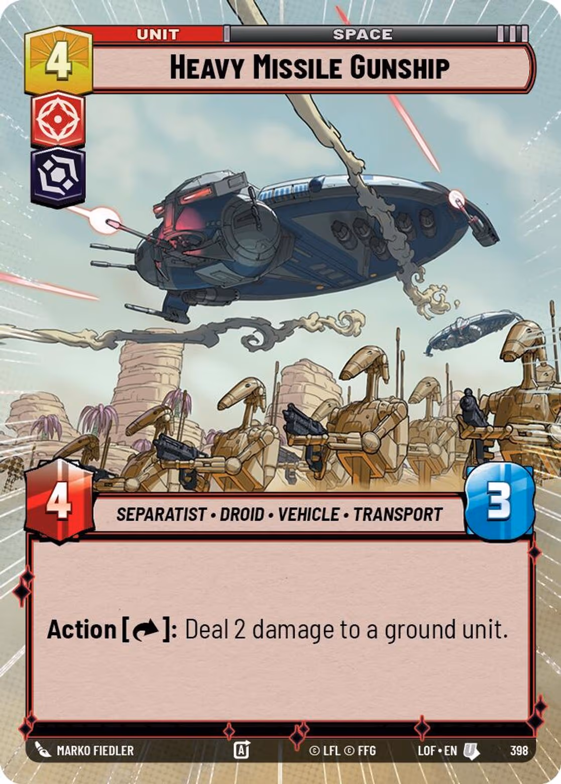 Heavy Missile Gunship LOF-398 Hyperspace Star Wars Unlimited card