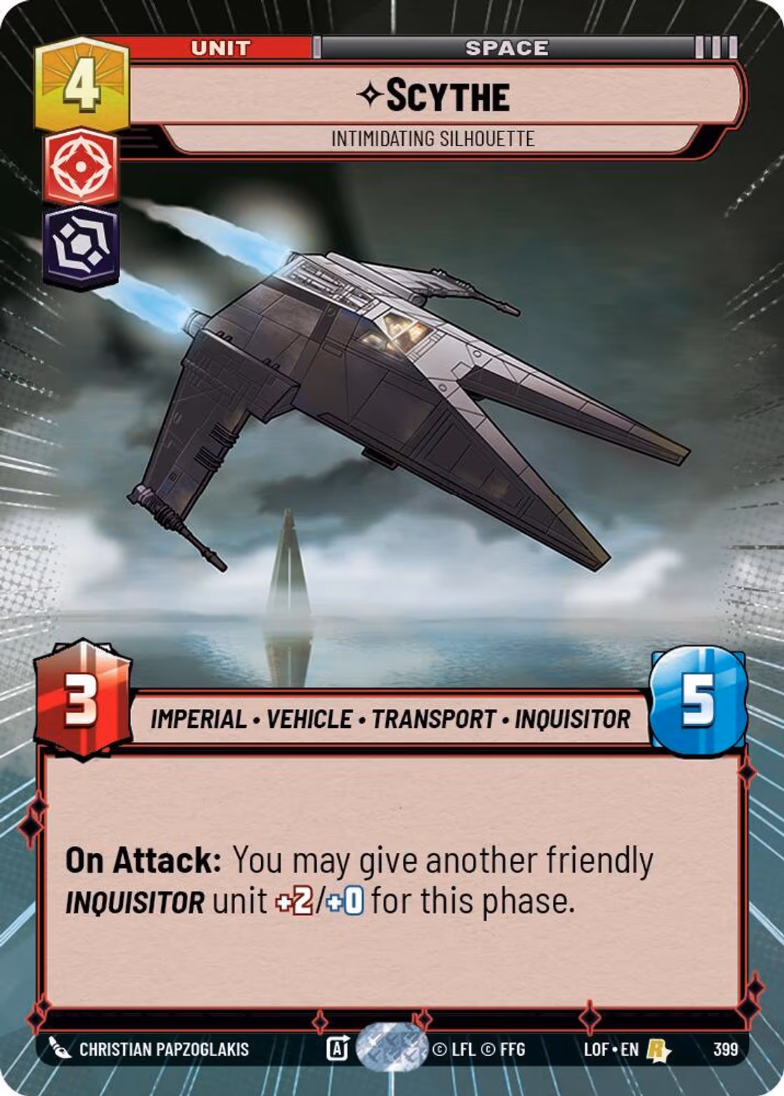 Scythe - Intimidating Silhouette LOF-399 Hyperspace Star Wars Unlimited card