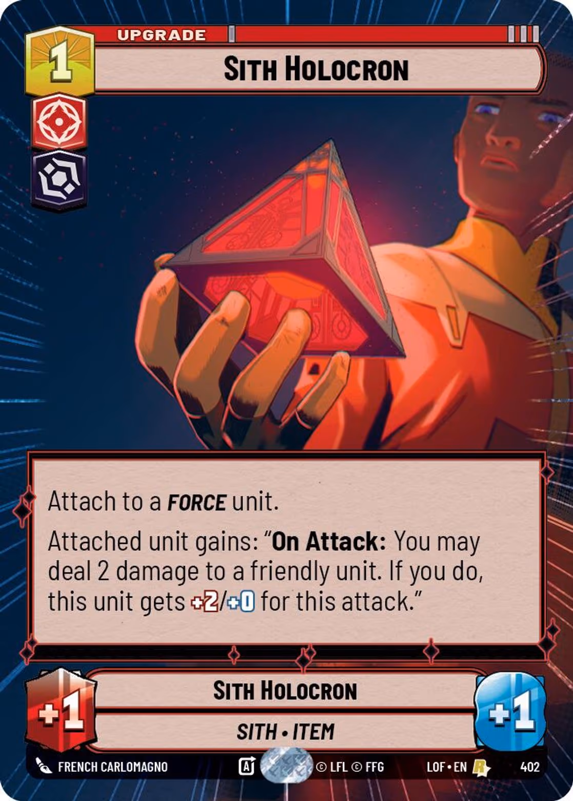 Sith Holocron LOF-402 Hyperspace Star Wars Unlimited card