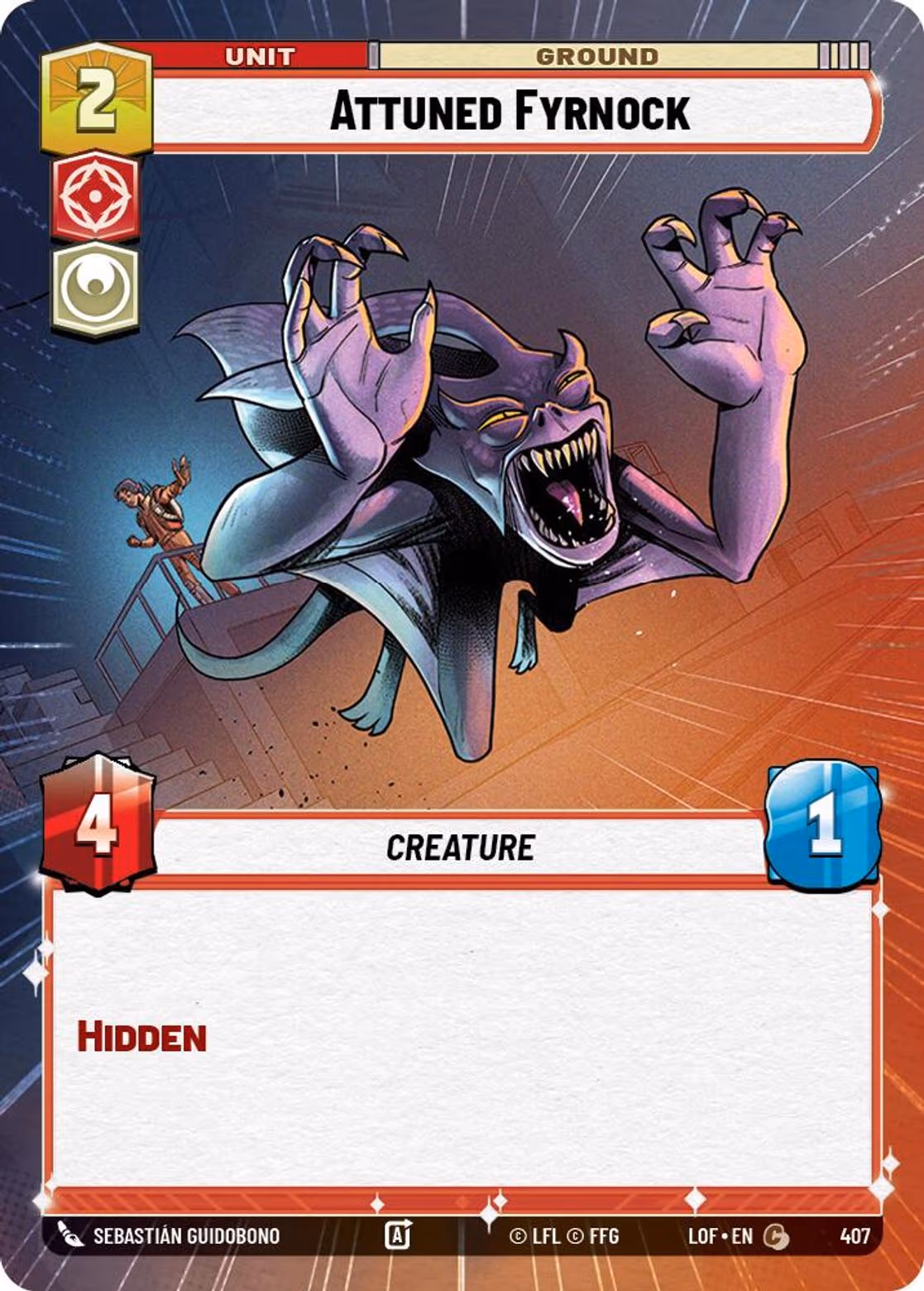 Attuned Fyrnock LOF-407 Hyperspace Star Wars Unlimited card
