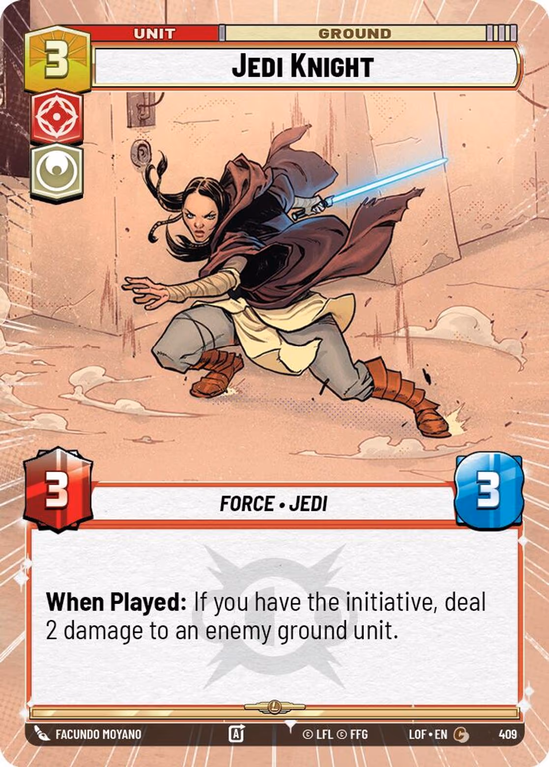 Jedi Knight LOF-409 Hyperspace Star Wars Unlimited card