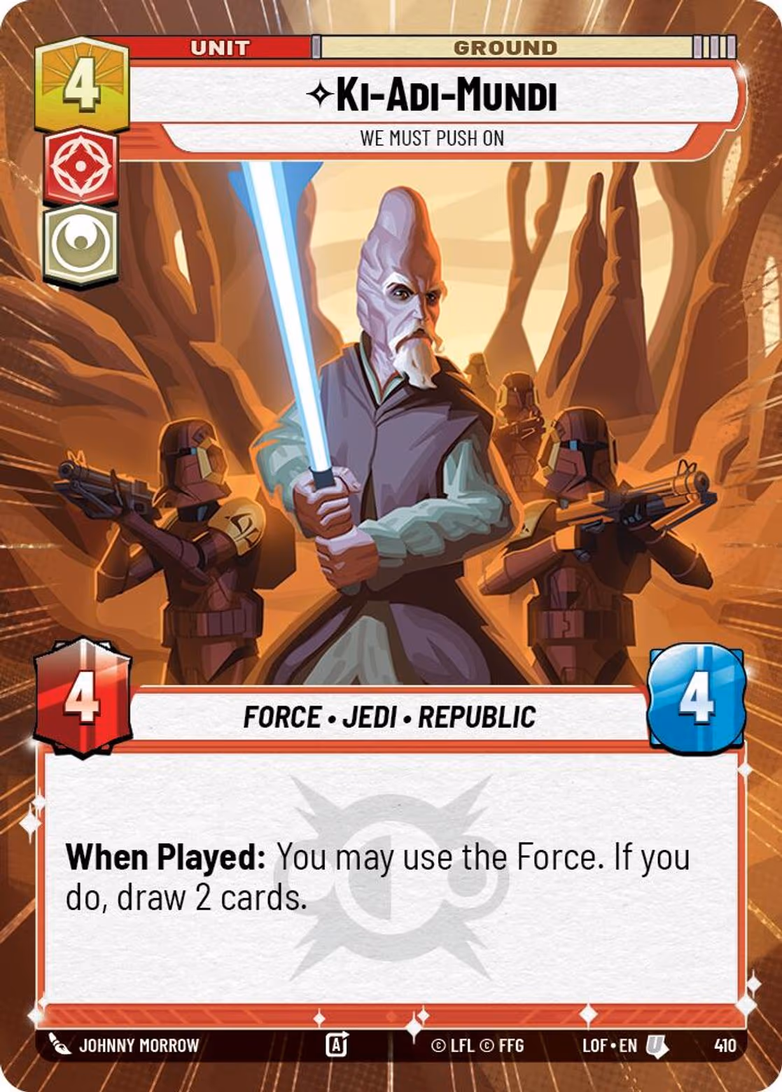 Ki-Adi-Mundi - We Must Push On LOF-410 Hyperspace Star Wars Unlimited card