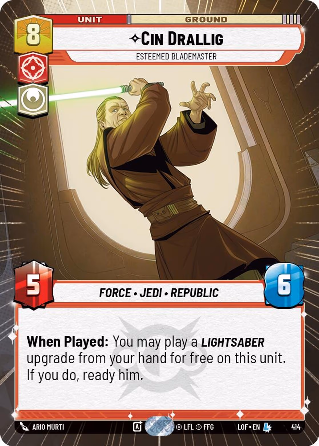 Cin Drallig - Esteemed Blademaster LOF-414 Hyperspace Star Wars Unlimited card