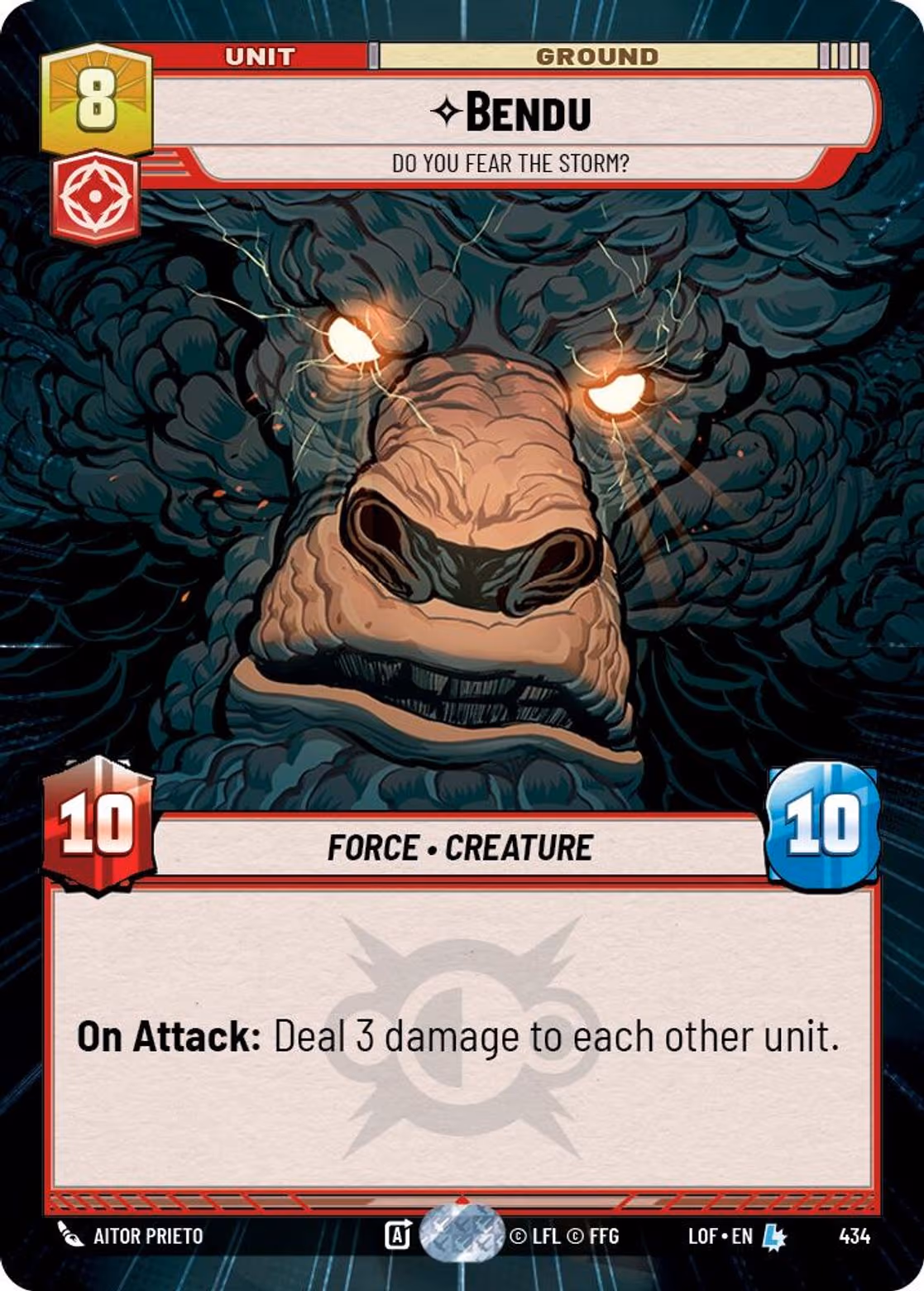 Bendu - Do You Fear the Storm? LOF-434 Hyperspace Star Wars Unlimited card