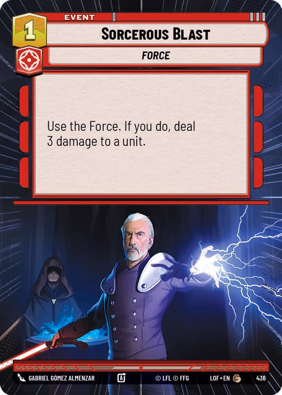 Sorcerous Blast LOF-436 Hyperspace Star Wars Unlimited card