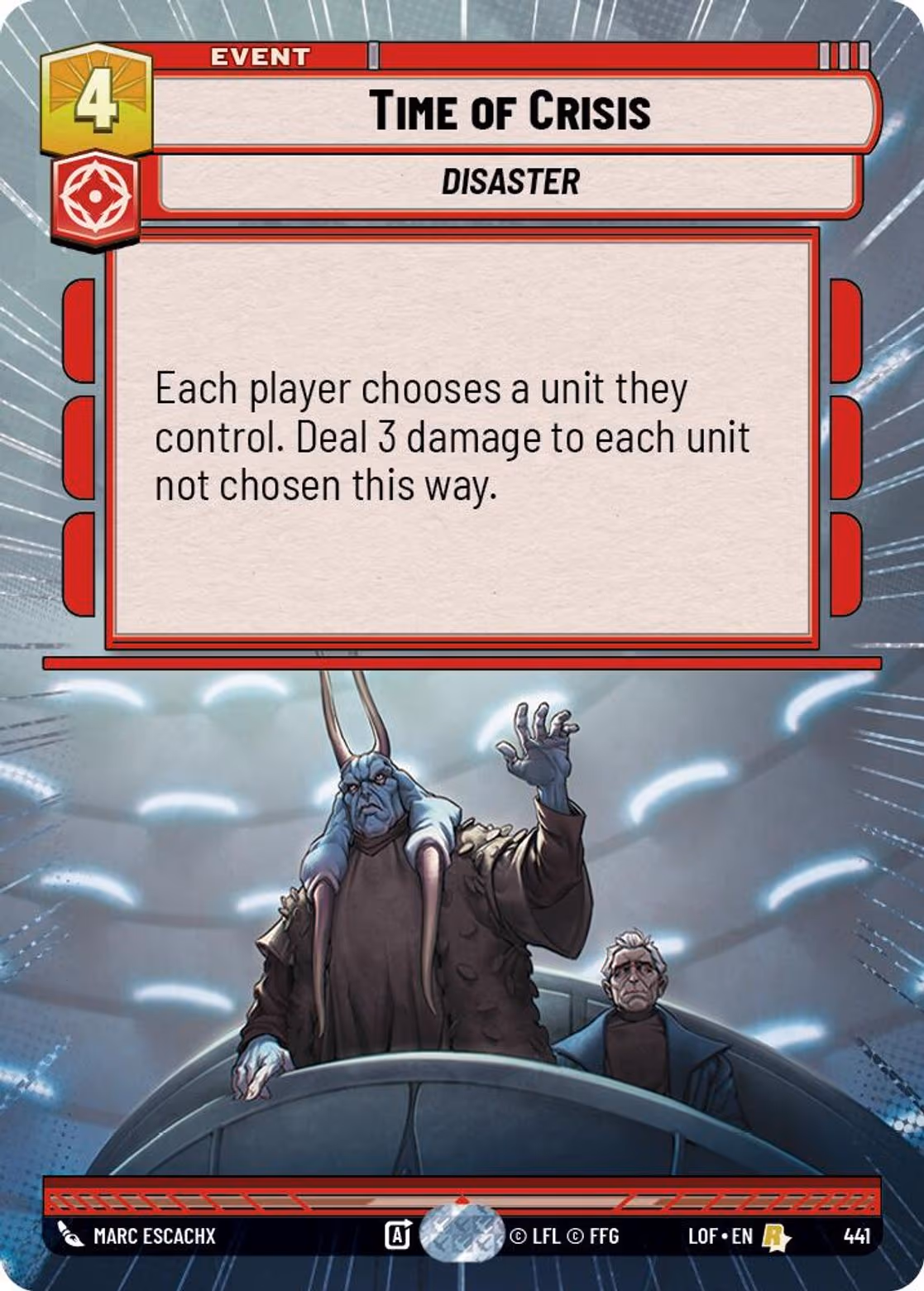 Time of Crisis LOF-441 Hyperspace Star Wars Unlimited card