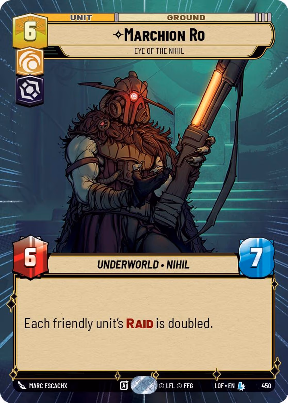 Marchion Ro - Eye of the Nihil LOF-450 Hyperspace Star Wars Unlimited card