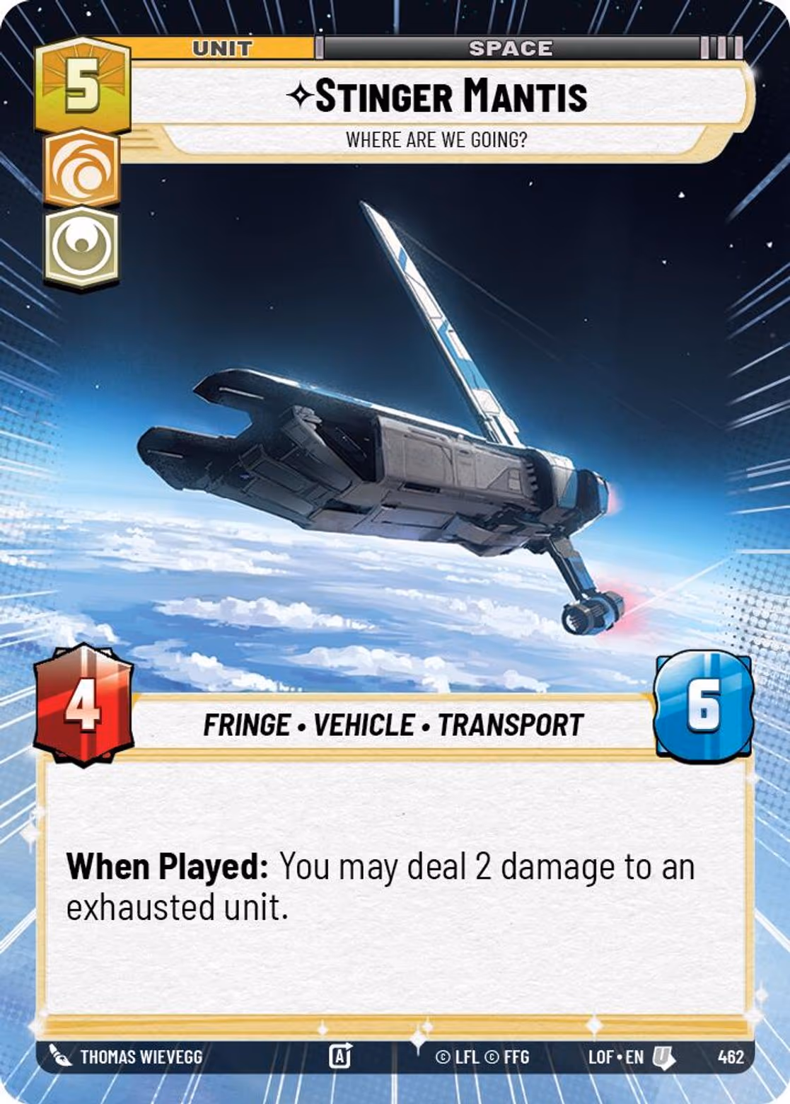 Stinger Mantis - Where Are We Going? LOF-462 Hyperspace Star Wars Unlimited card