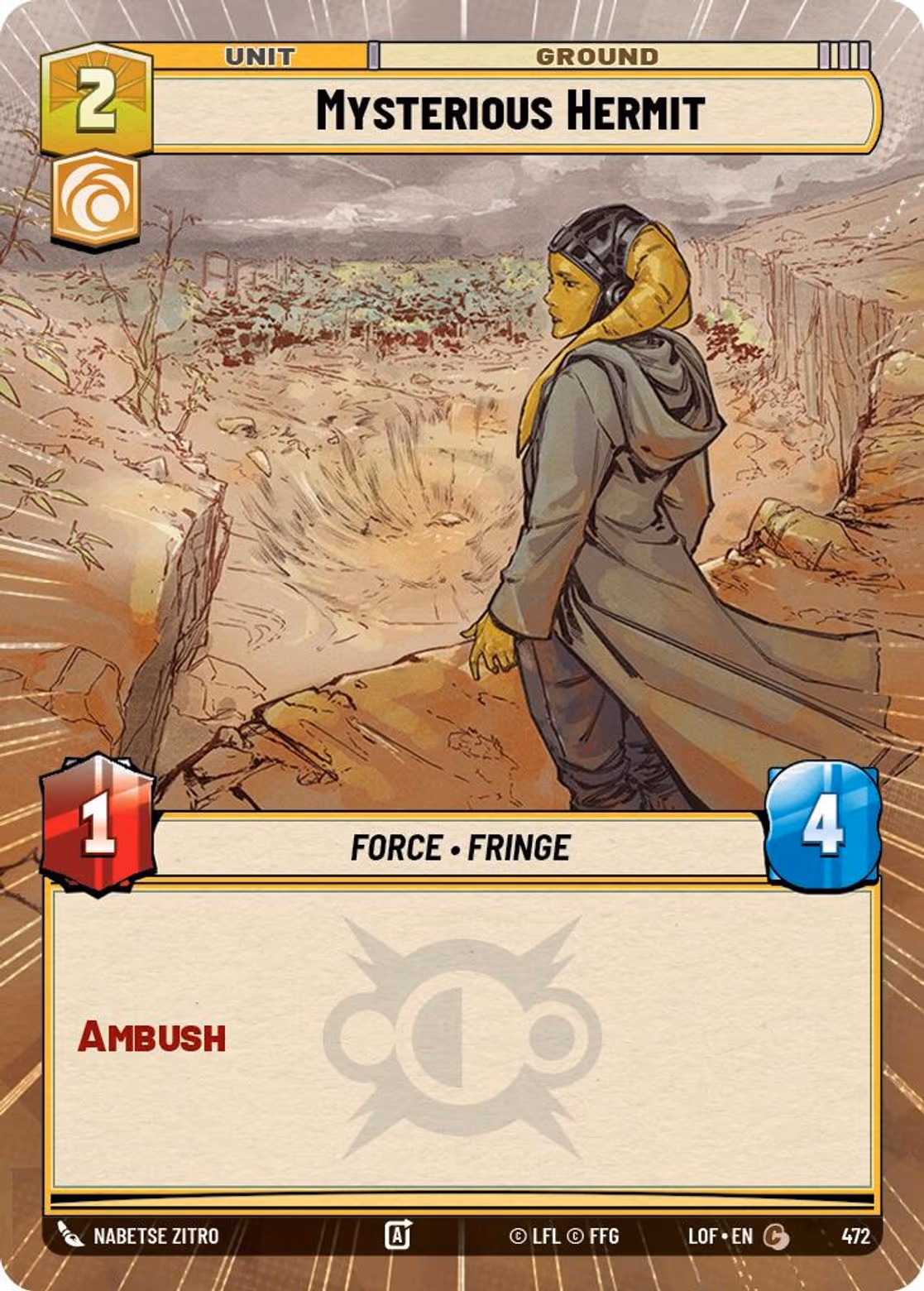 Mysterious Hermit LOF-472 Hyperspace Star Wars Unlimited card