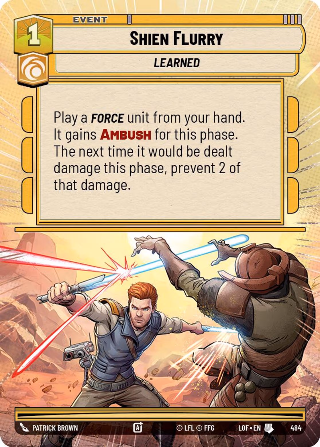 Shien Flurry LOF-484 Hyperspace Star Wars Unlimited card