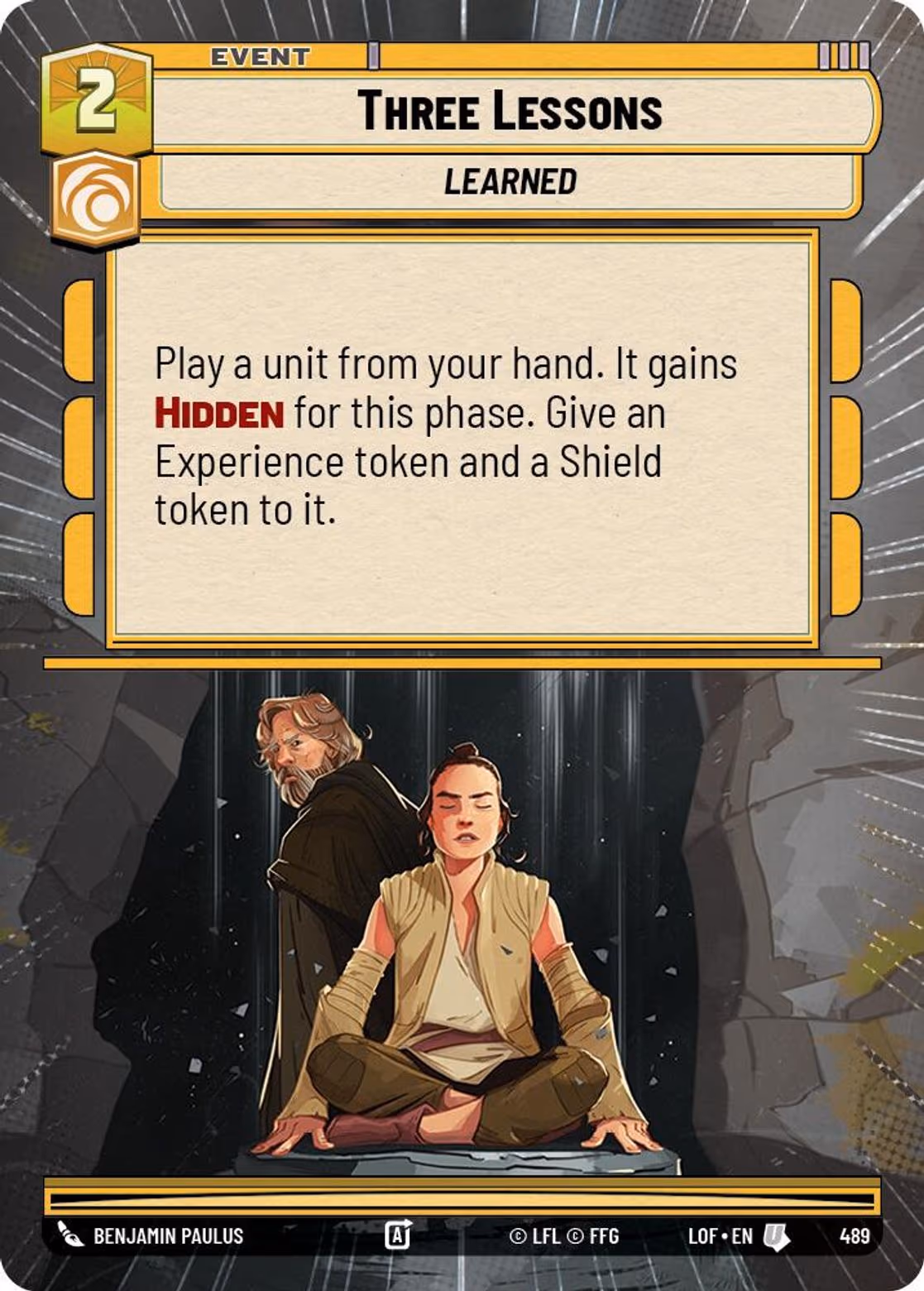 Three Lessons LOF-489 Hyperspace Star Wars Unlimited card