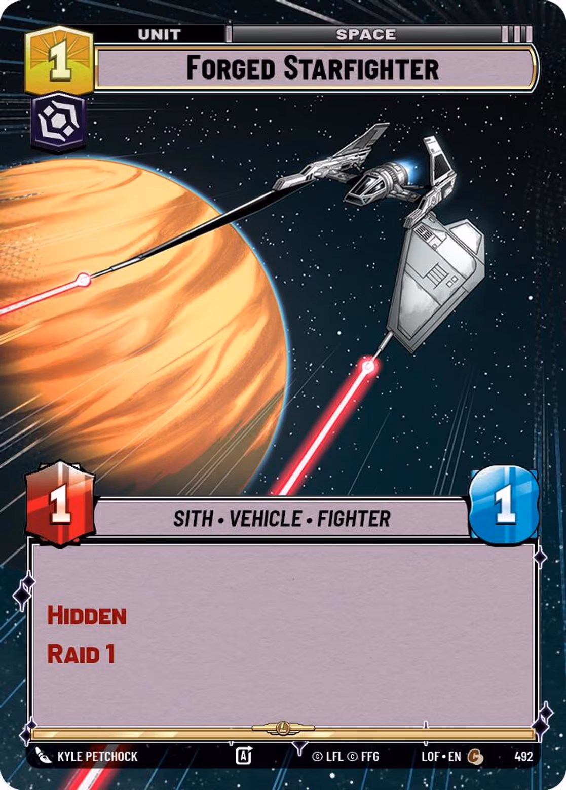 Forged Starfighter LOF-492 Hyperspace Star Wars Unlimited card