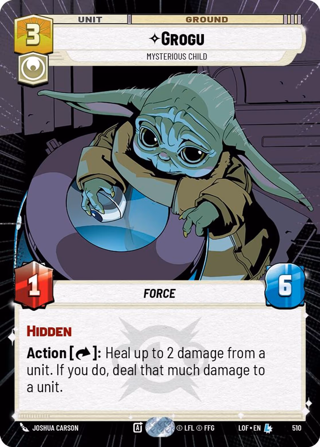 Grogu - Mysterious Child LOF-510 Hyperspace Star Wars Unlimited card