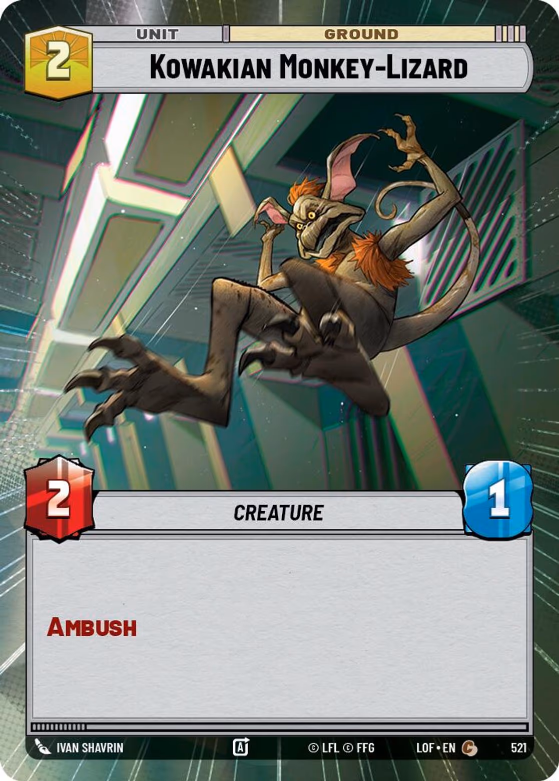 Kowakian Monkey-Lizard LOF-521 Hyperspace Star Wars Unlimited card