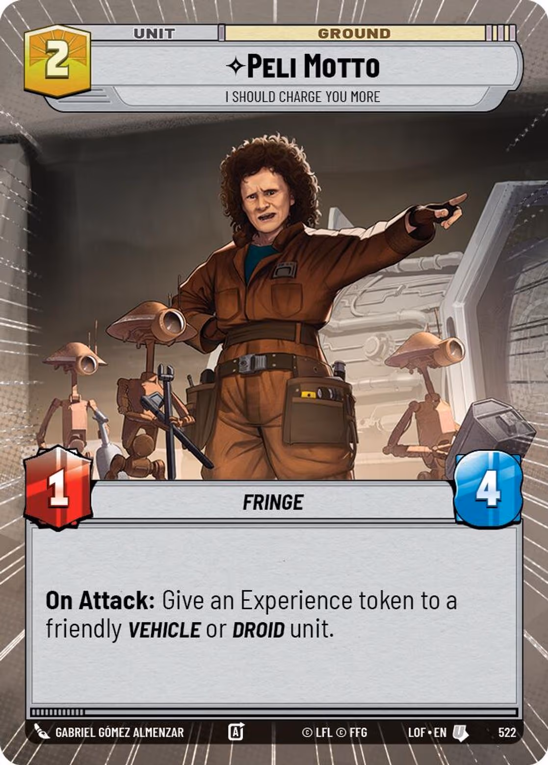 Peli Motto - I Should Charge You More LOF-522 Hyperspace Star Wars Unlimited card