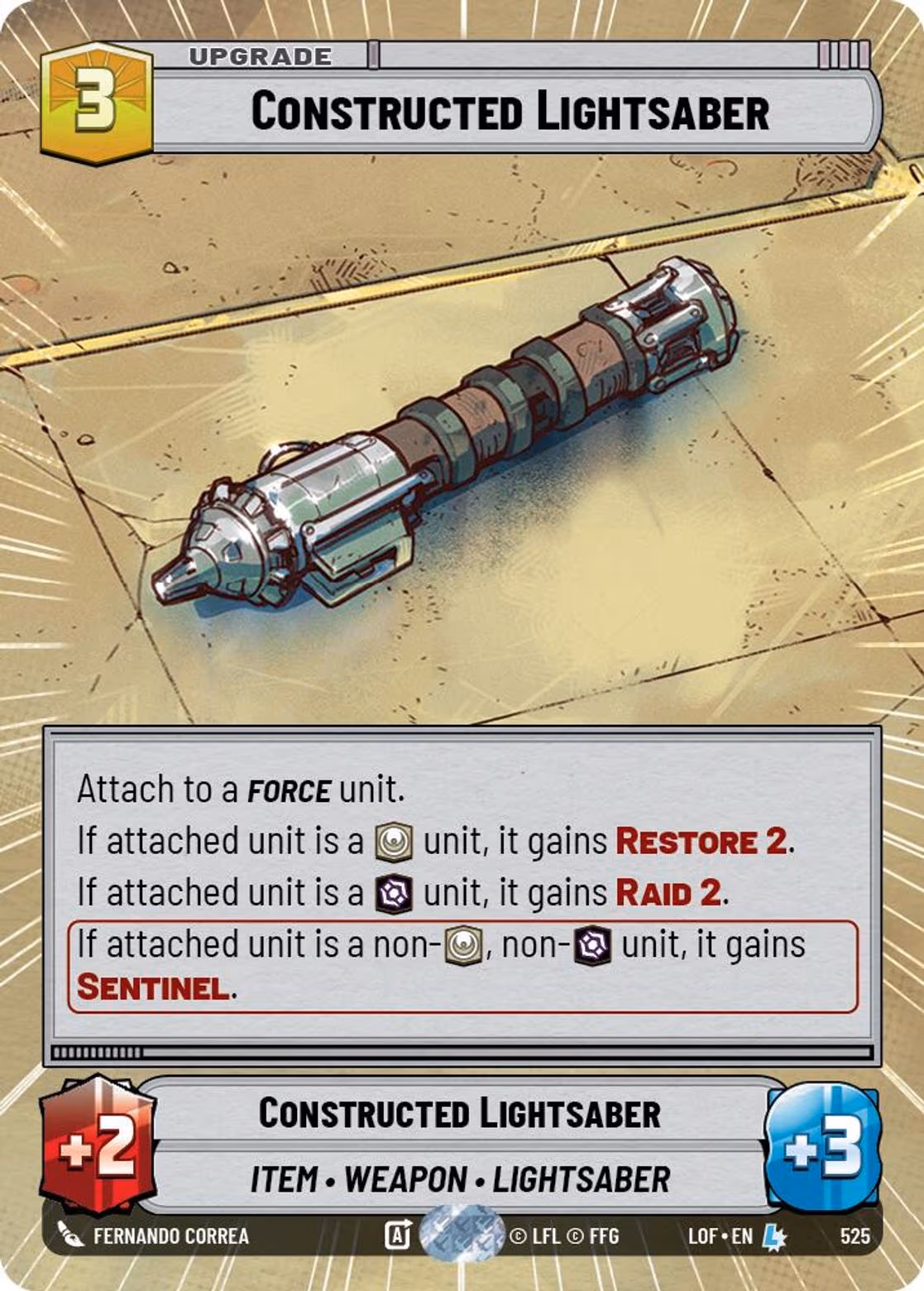 Constructed Lightsaber LOF-525 Hyperspace Star Wars Unlimited card