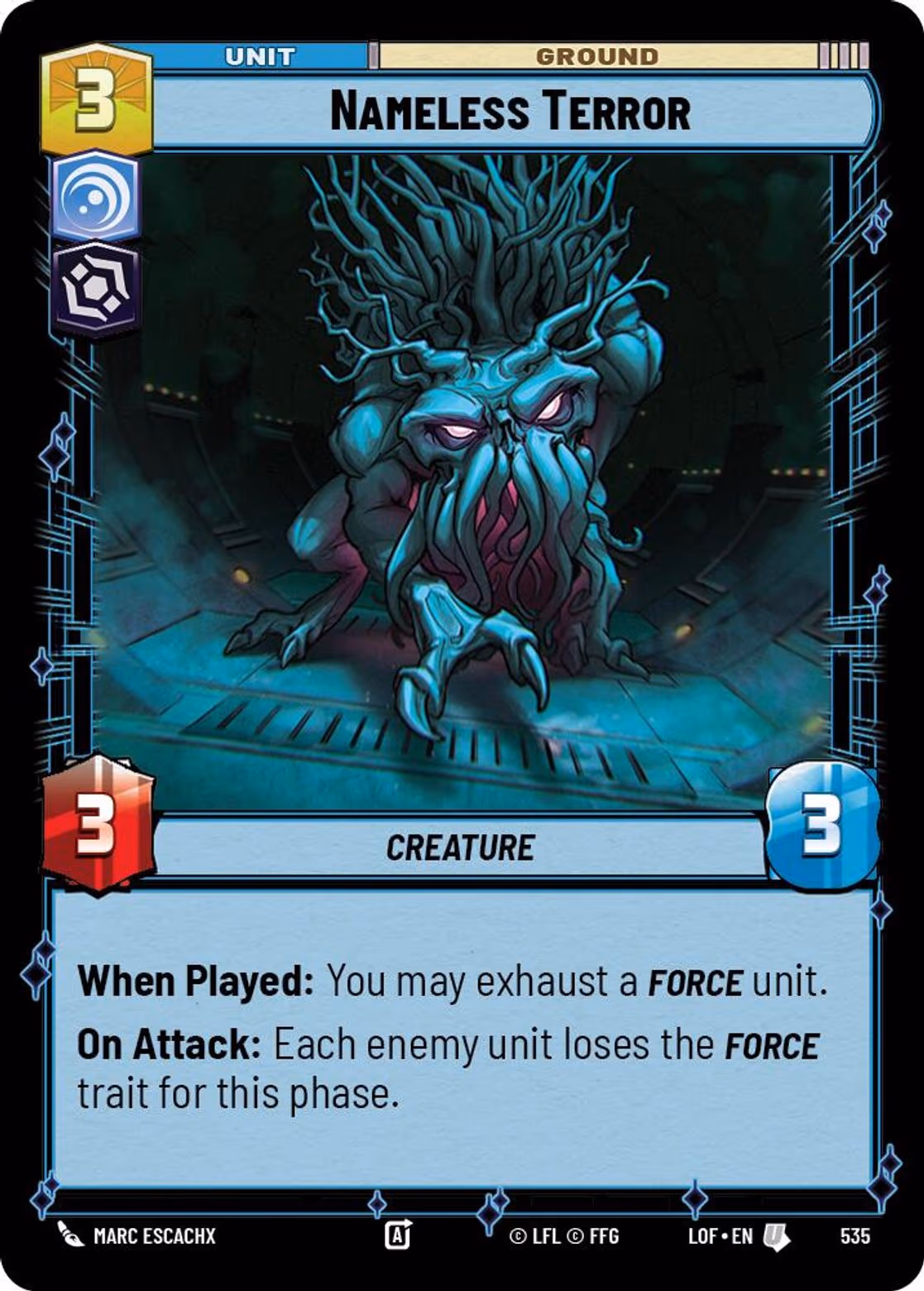 Nameless Terror LOF-535 Foil Star Wars Unlimited card