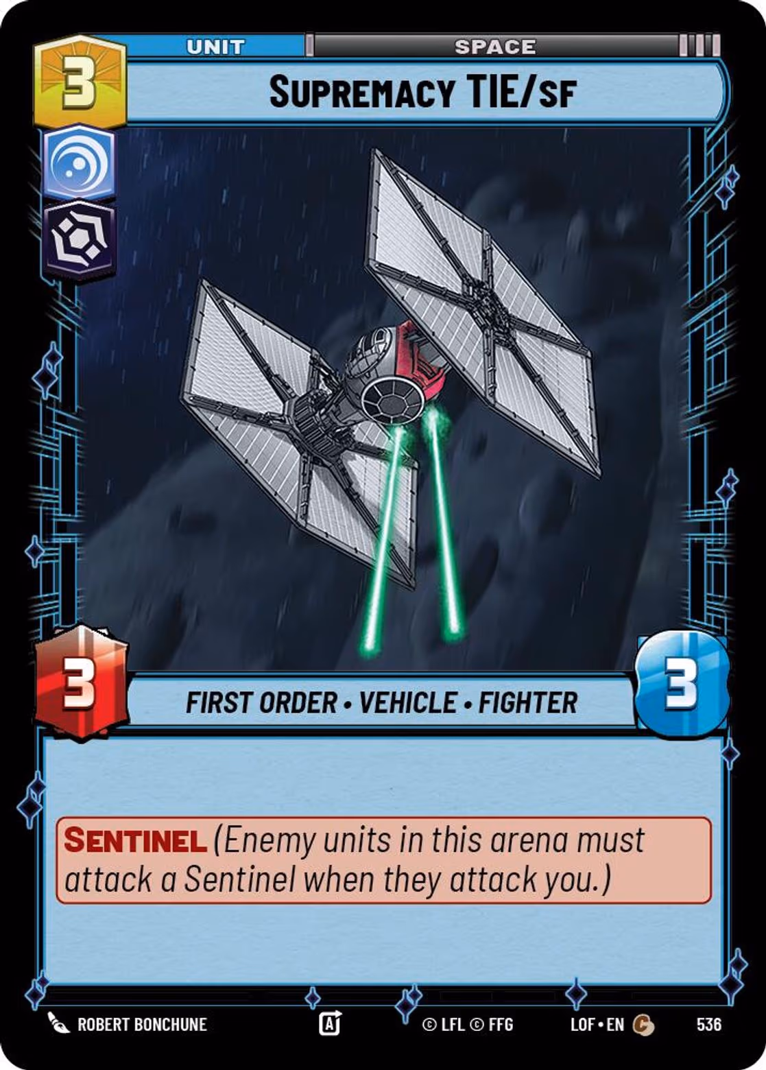 Supremacy TIE/sf LOF-536 Foil Star Wars Unlimited card