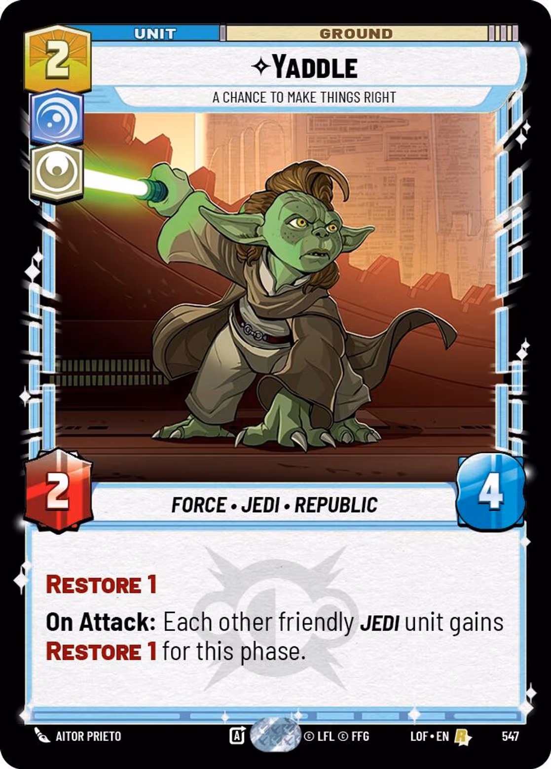 Yaddle - A Chance to Make Things Right LOF-547 Foil Star Wars Unlimited card