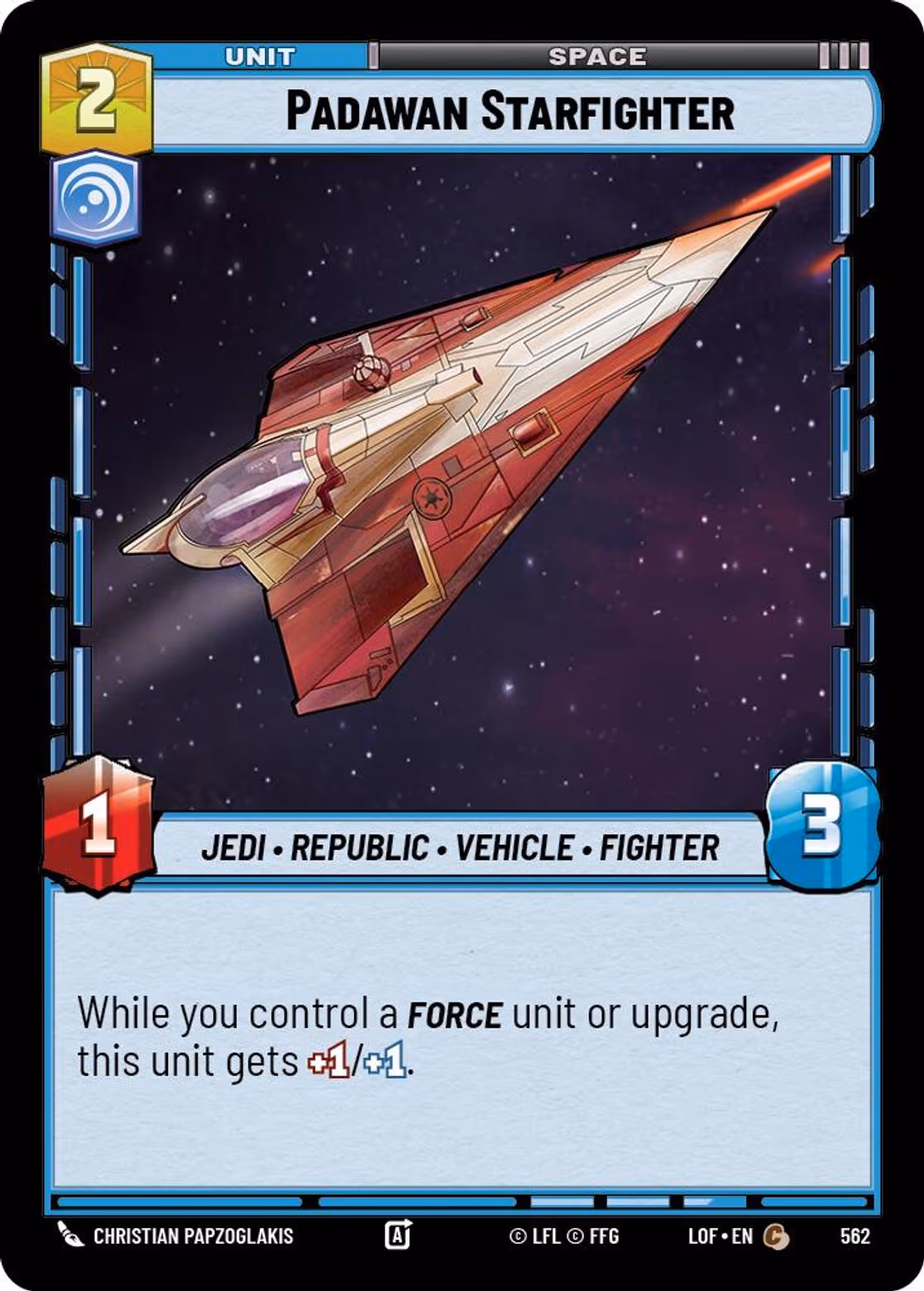 Padawan Starfighter LOF-562 Foil Star Wars Unlimited card