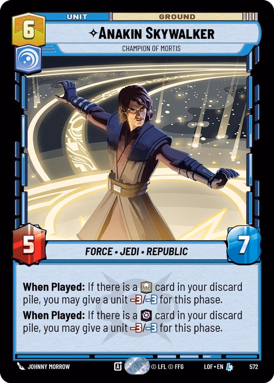 Anakin Skywalker - Champion of Mortis LOF-572 Foil Star Wars Unlimited card