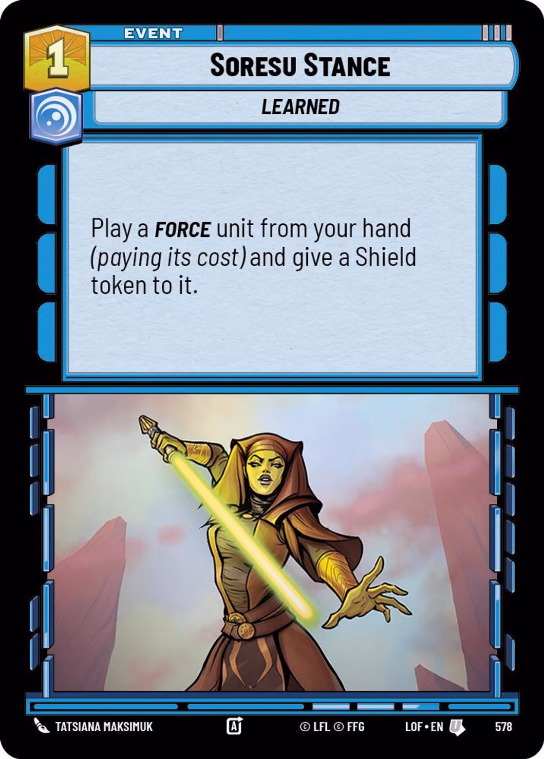 Soresu Stance LOF-578 Foil Star Wars Unlimited card