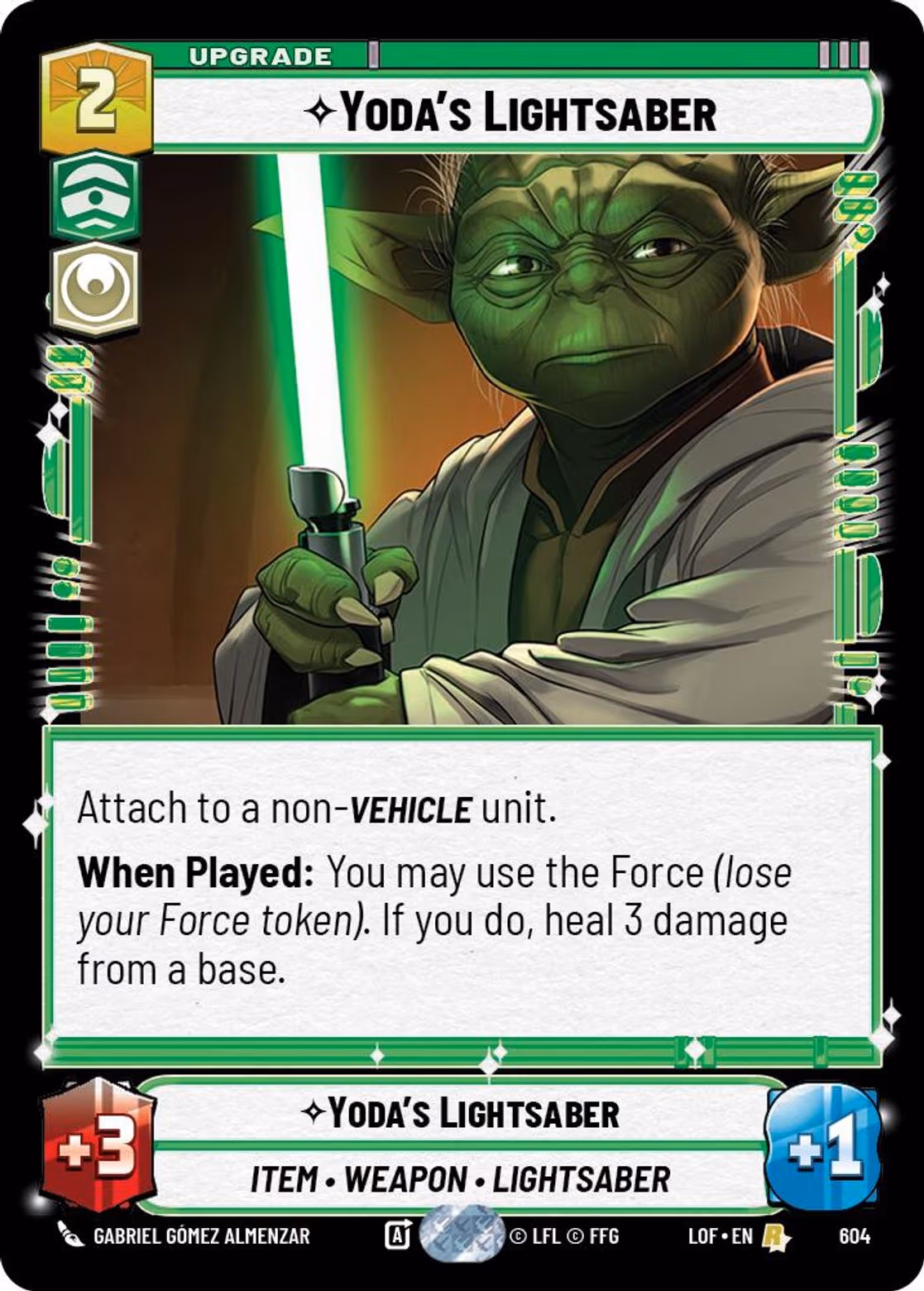 Yoda's Lightsaber LOF-604 Foil Star Wars Unlimited card