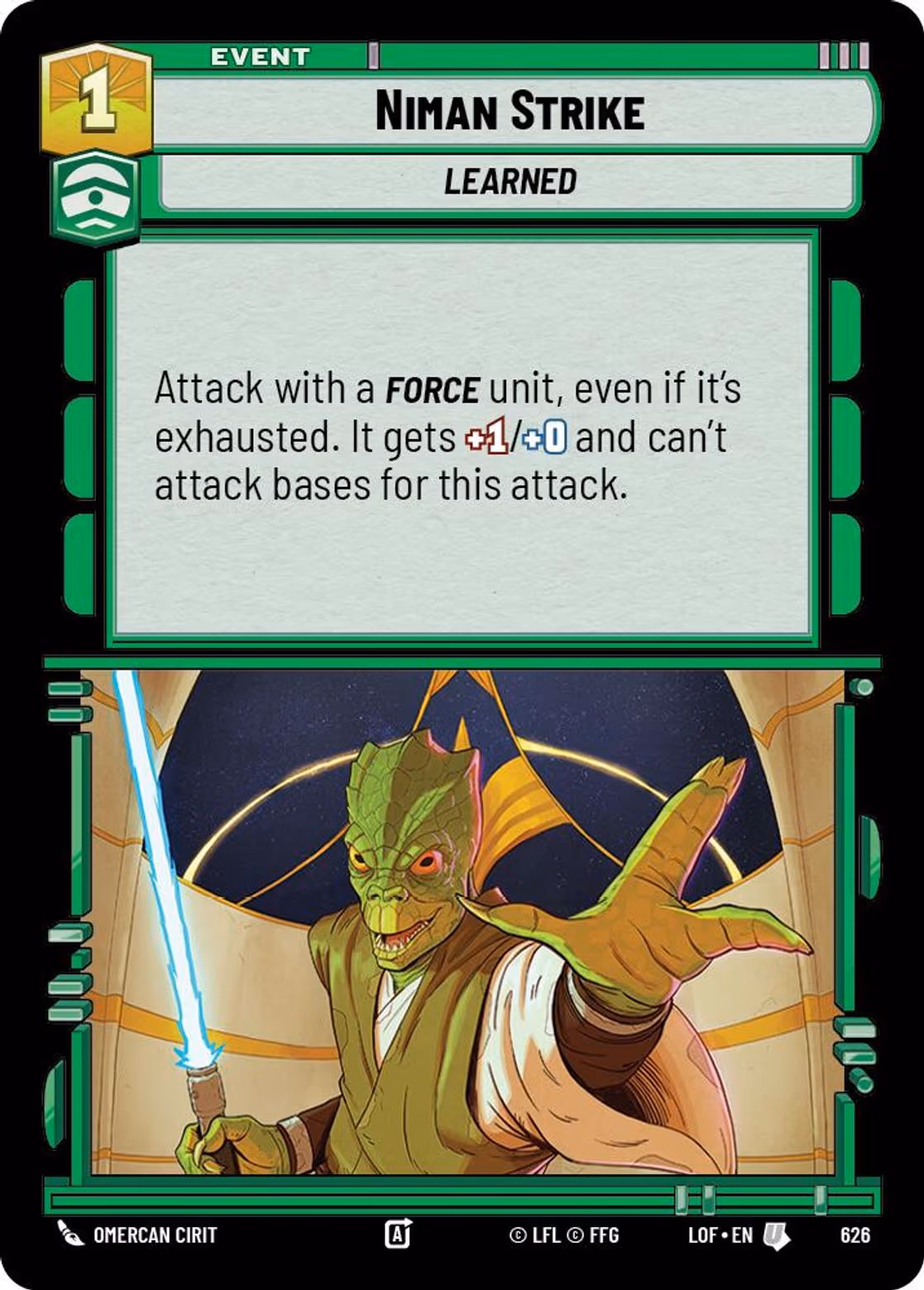 Niman Strike LOF-626 Foil Star Wars Unlimited card