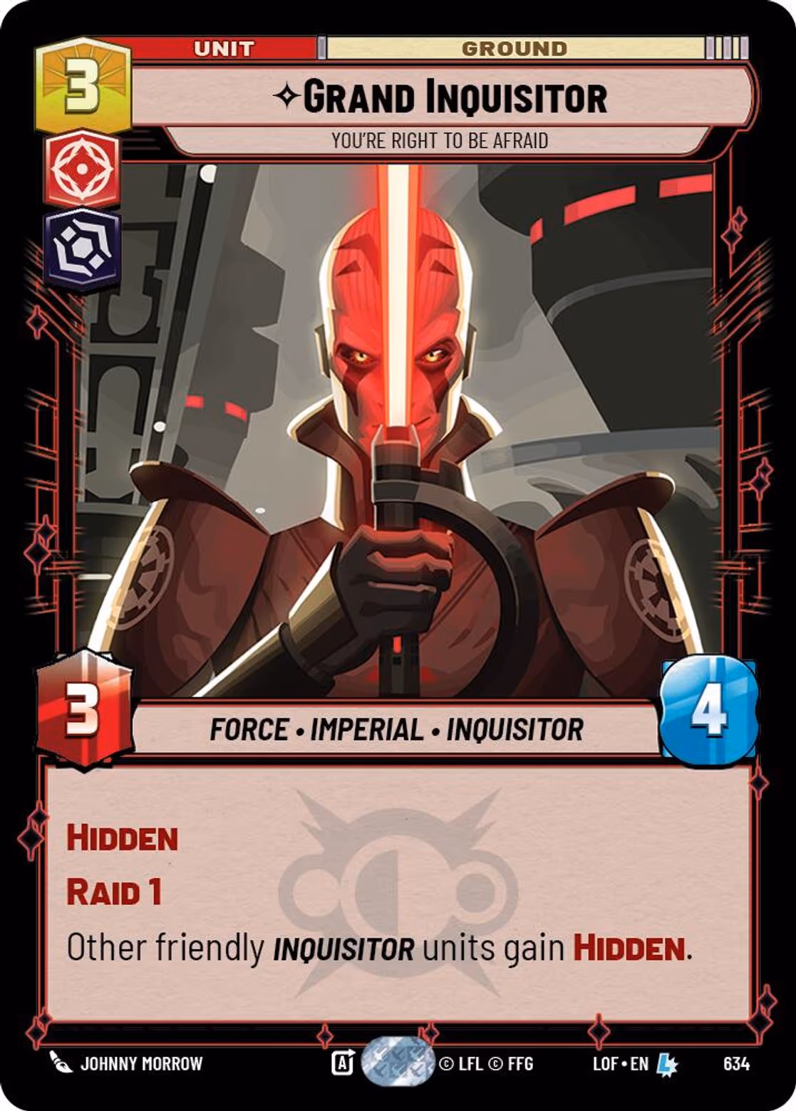 Grand Inquisitor - You're Right to Be Afraid LOF-634 Foil Star Wars Unlimited card