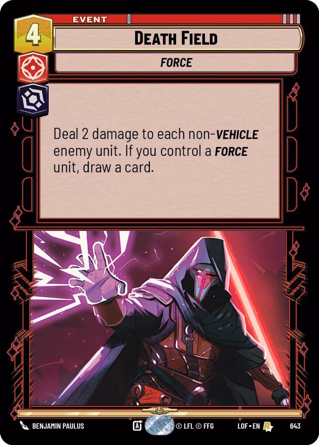 Death Field LOF-643 Foil Star Wars Unlimited card