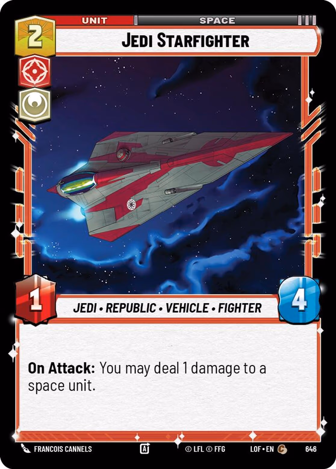Jedi Starfighter LOF-646 Foil Star Wars Unlimited card