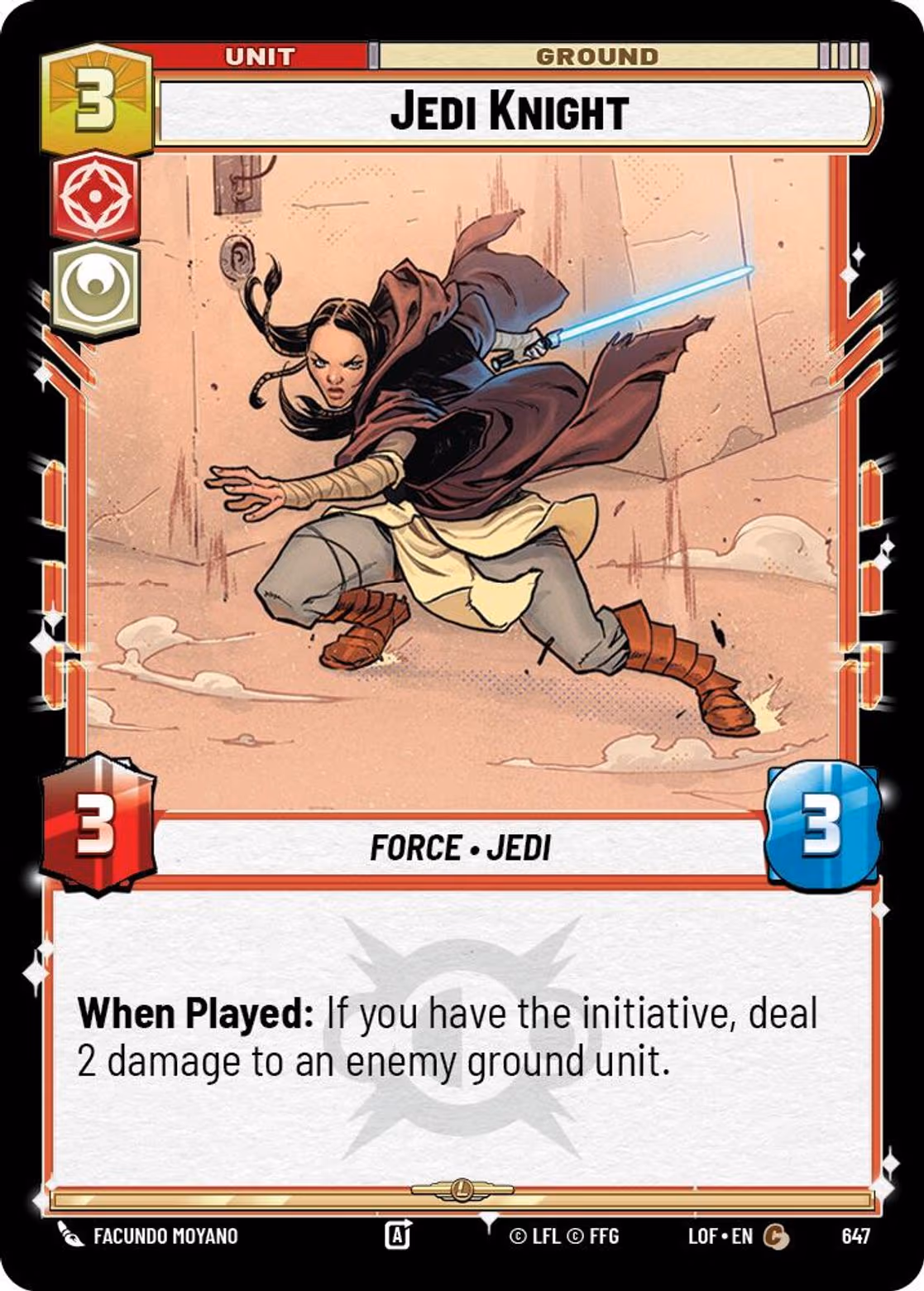Jedi Knight LOF-647 Foil Star Wars Unlimited card