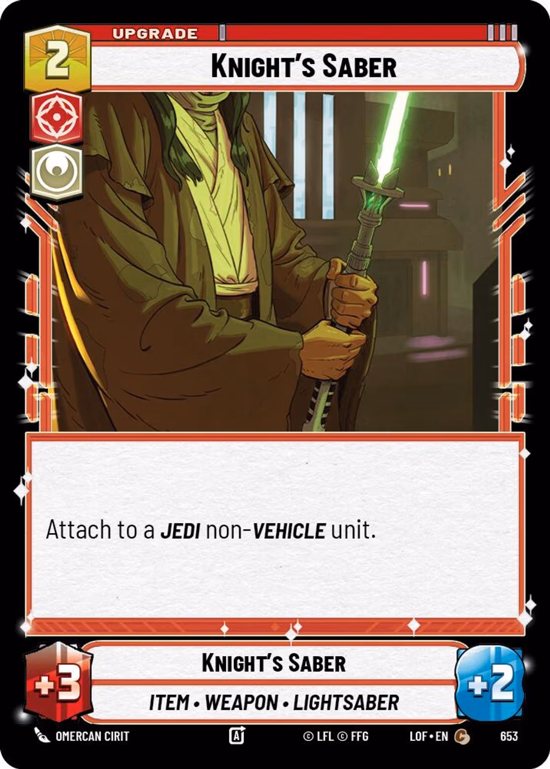 Knight's Saber LOF-653 Foil Star Wars Unlimited card