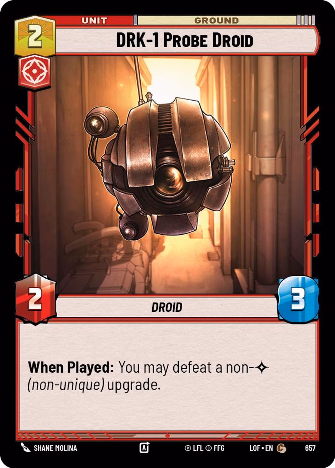 DRK-1 Probe Droid LOF-657 Foil Star Wars Unlimited card