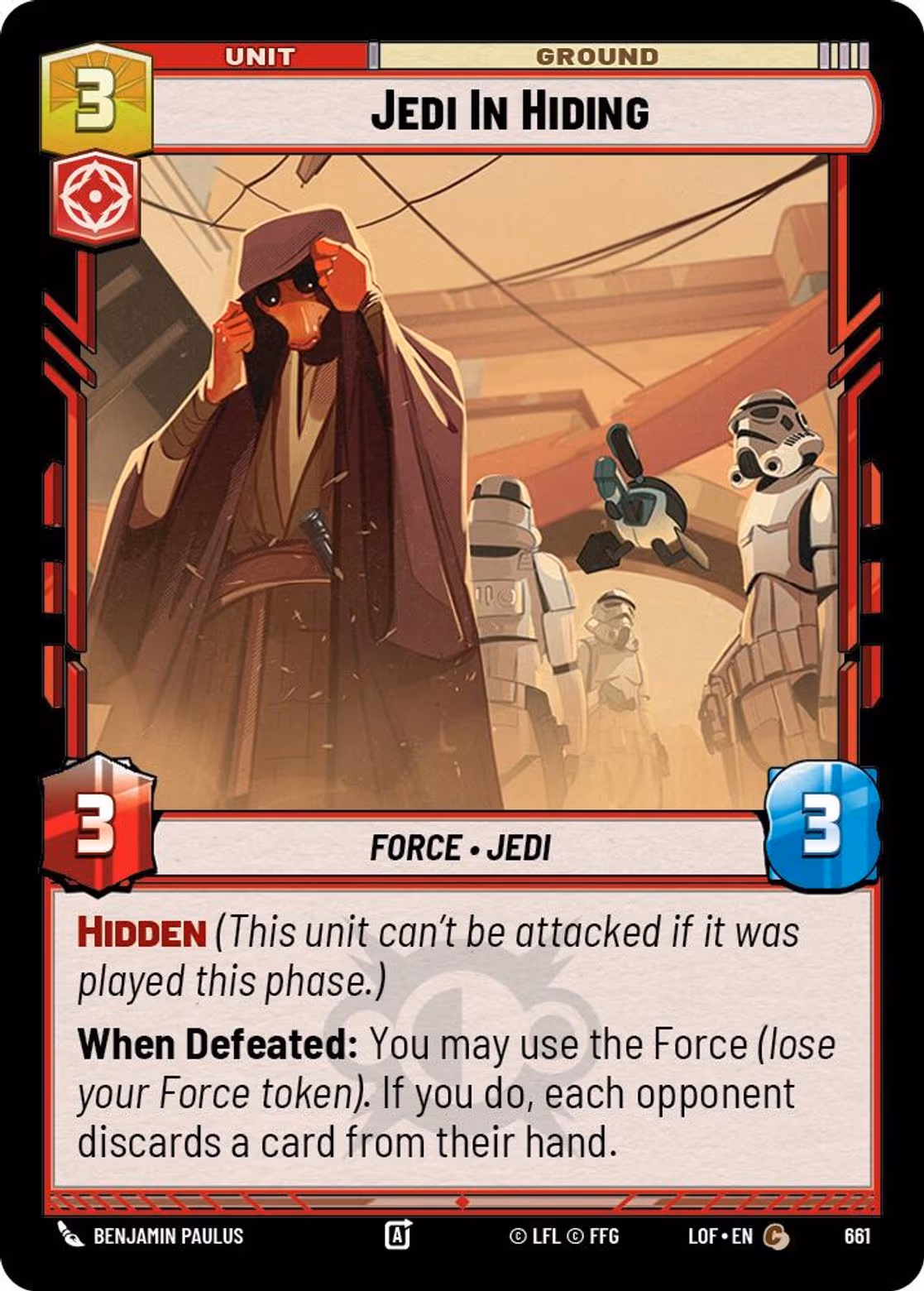 Jedi In Hiding LOF-661 Foil Star Wars Unlimited card