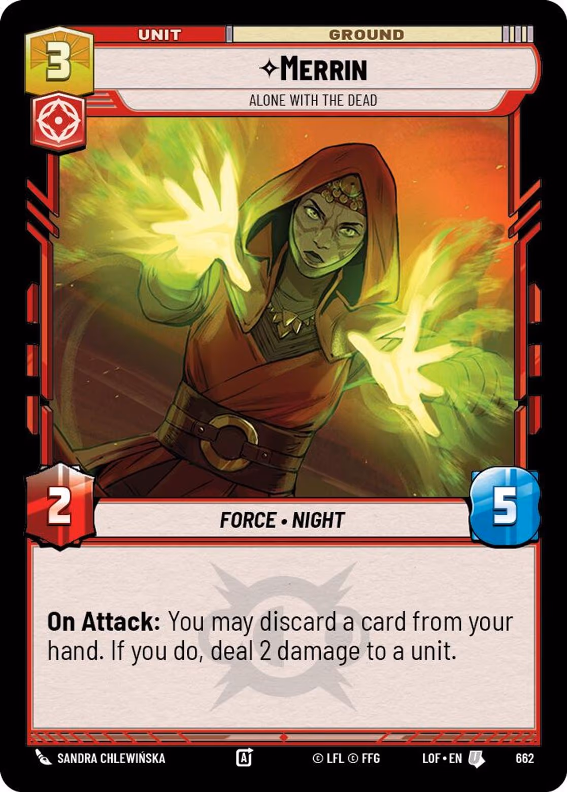 Merrin - Alone with the Dead LOF-662 Foil Star Wars Unlimited card