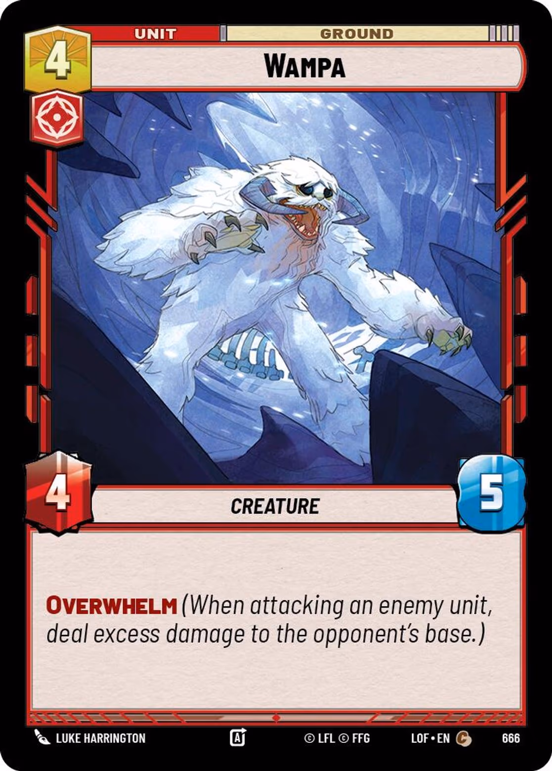 Wampa LOF-666 Foil Star Wars Unlimited card